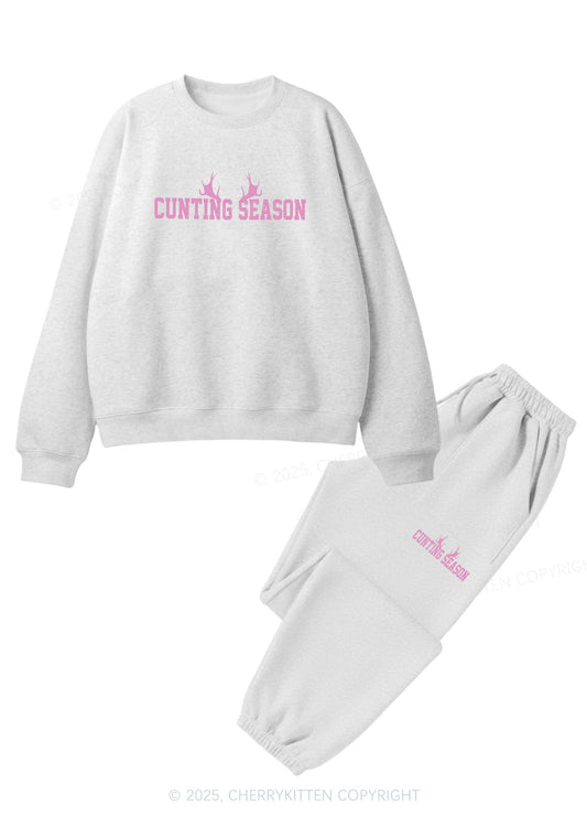 Cunting Season Y2K Fleece Sweatshirts Set Cherrykitten