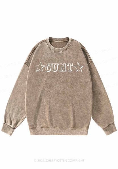 Star Count Y2K Washed Sweatshirts Cherrykitten