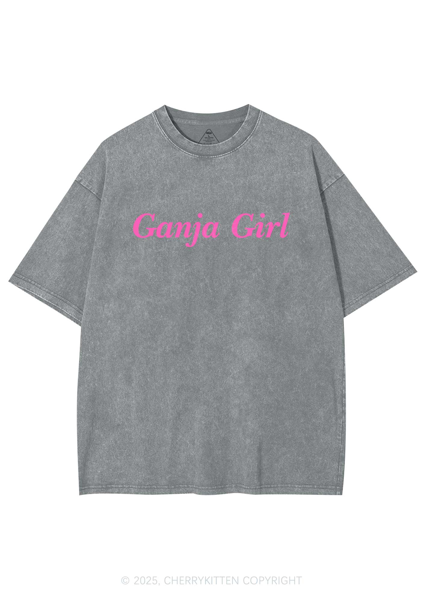 Ganja Girl Y2K Shirts Washed Tee Cherrykitten
