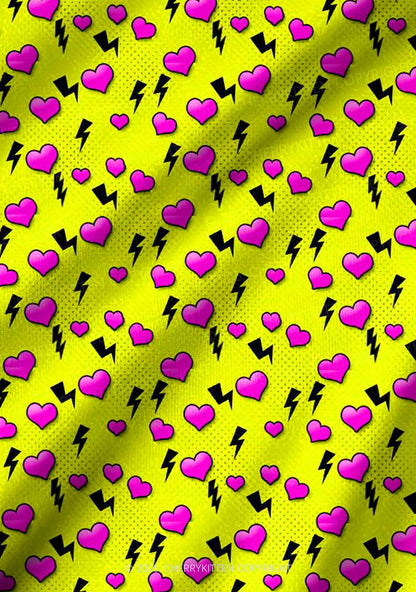 Heart Flash Valentine's Day Y2K Print Long Sleeve Pajama Set Cherrykitten