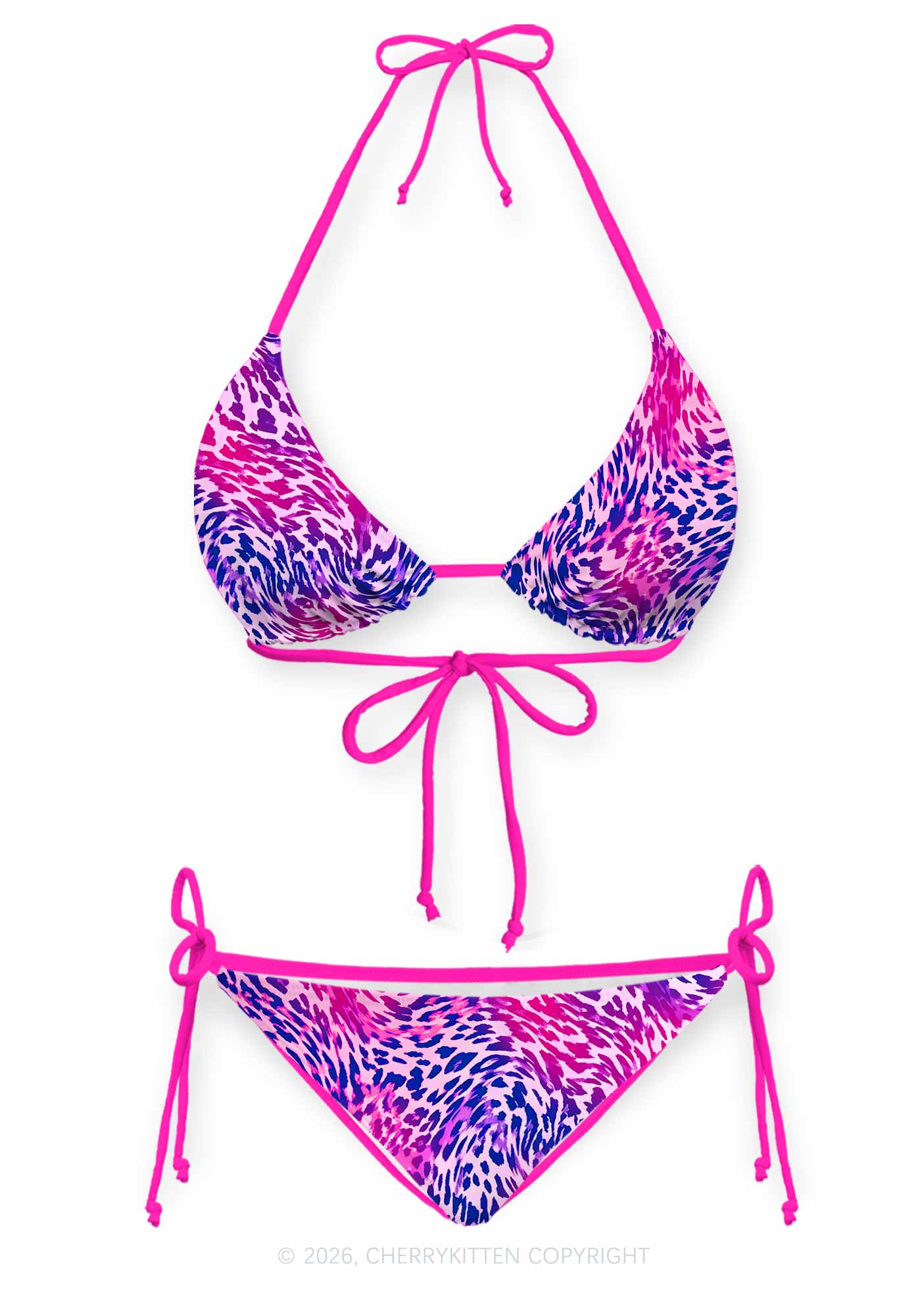 Bisexual Leopard Pride Y2K Print Bikini Set Cherrykitten