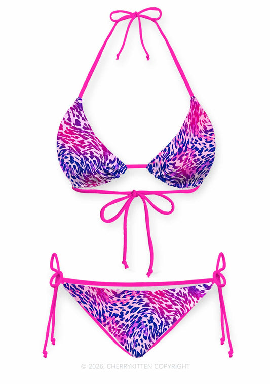 Bisexual Leopard Pride Y2K Print Bikini Set Cherrykitten