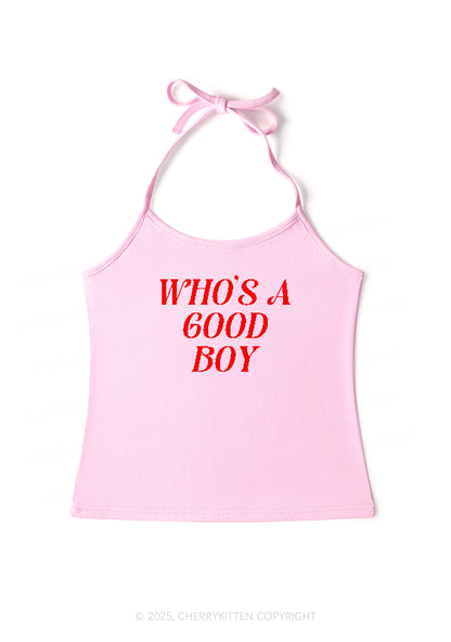 Whos A Good Boy Y2K Halter Neck Cami Cherrykitten