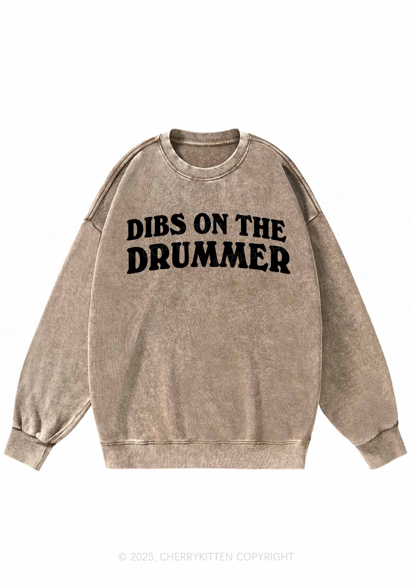 Dibs On The Drummer Y2K Washed Sweatshirts Cherrykitten