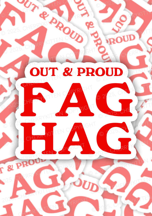 Fag Hag Pride 1Pc Y2K Sticker Cherrykitten