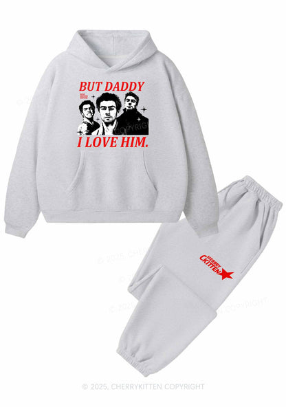 Daddy I Love Luigi Y2K Fleece Hoodie Set Cherrykitten