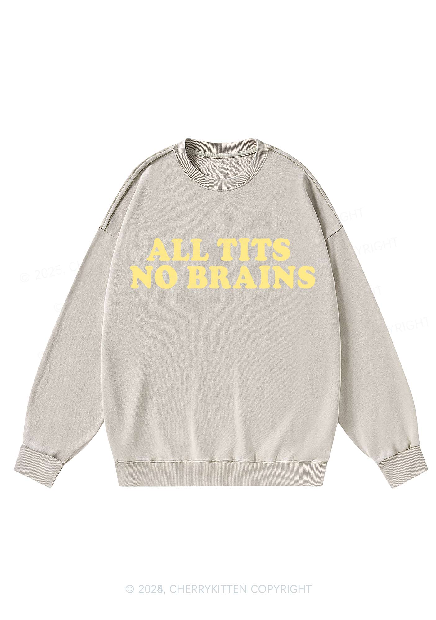 All Txts No Brains Y2K Washed Sweatshirts Cherrykitten