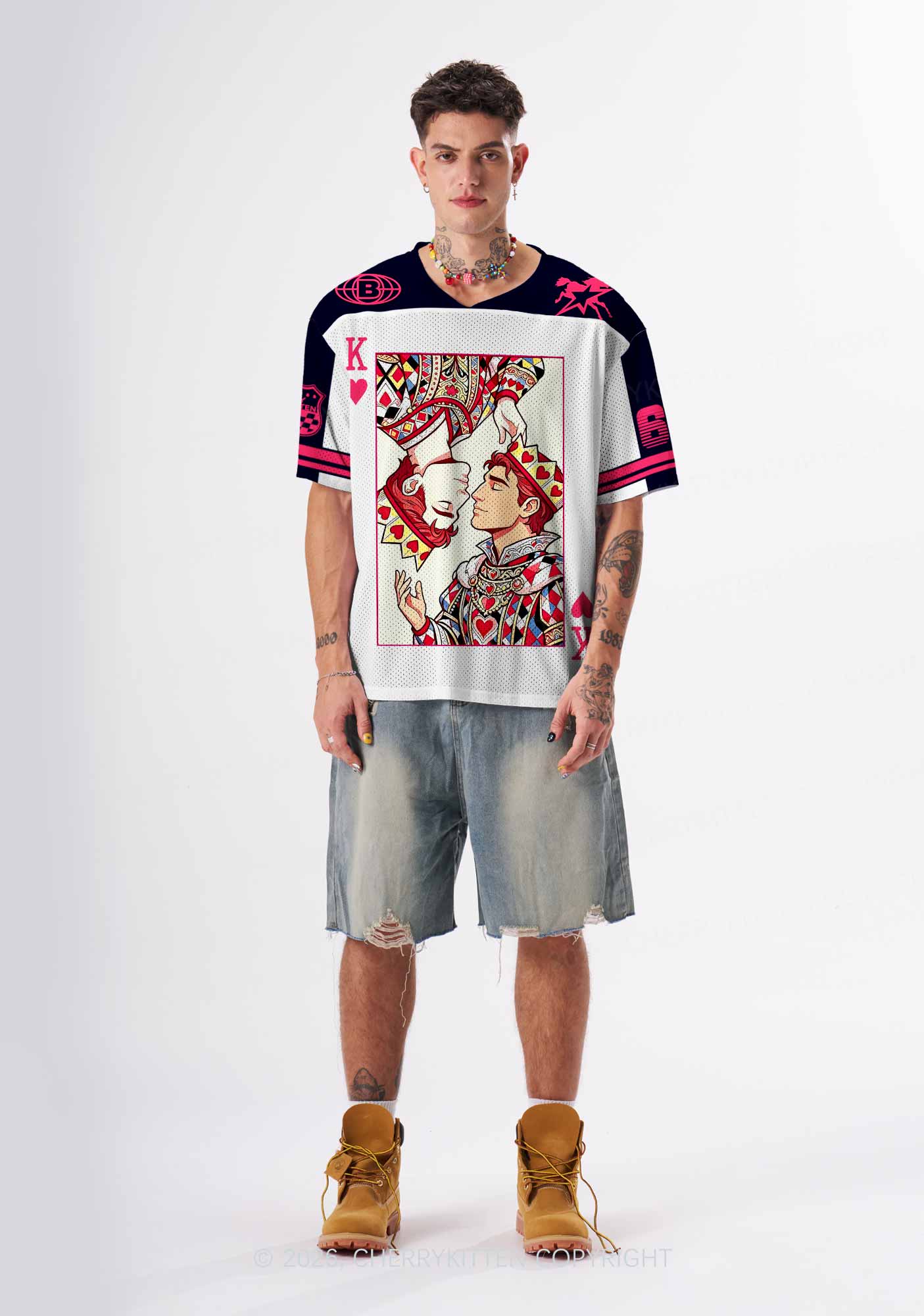 Red Heart King Pride Y2K Sport Jersey Shirts Cherrykitten