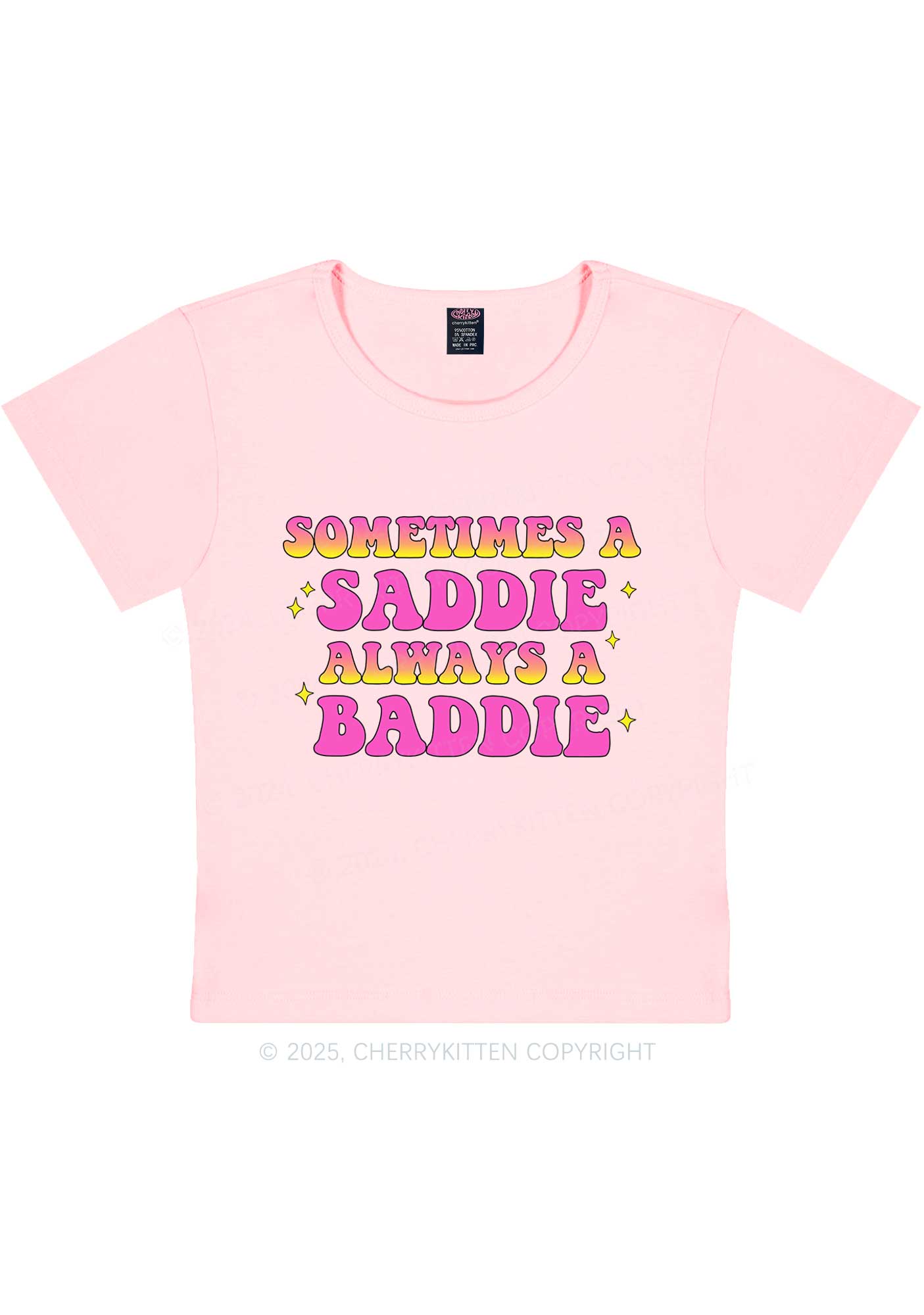 Sometimes A Saddie Y2K Baby Tee Cherrykitten