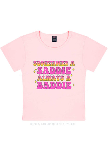 Sometimes A Saddie Y2K Baby Tee Cherrykitten