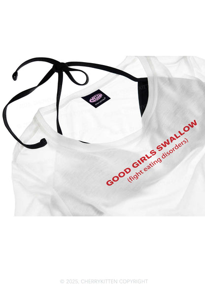 Good Girls Swallow Y2K Sheer Boyfriend Tee Cherrykitten