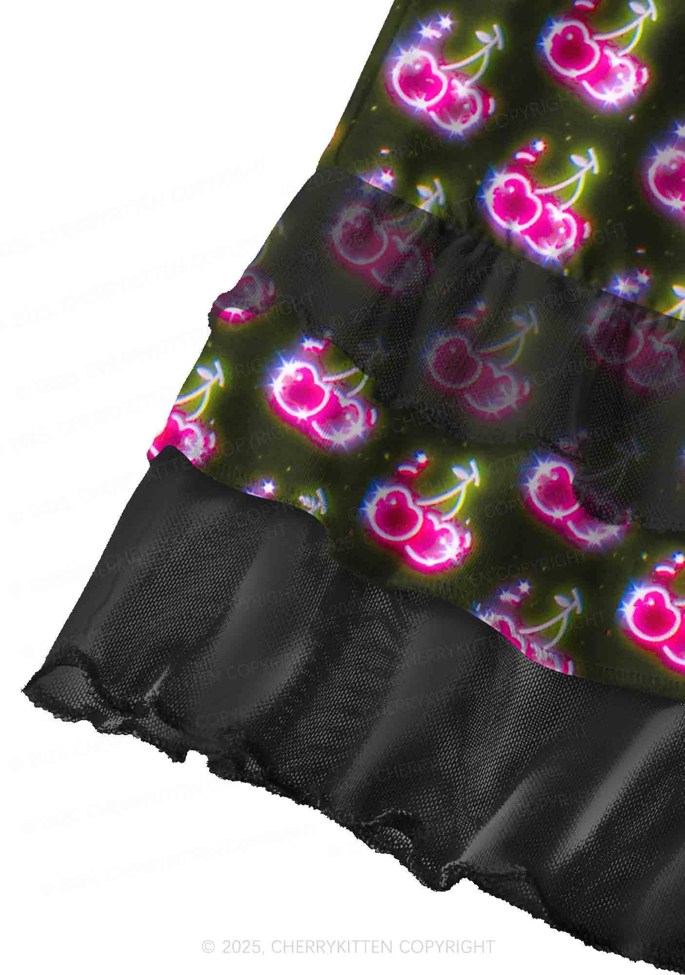 Glowing Cherry Dream Valentine's Day Y2K Print Mini Layered Skirt Cherrykitten