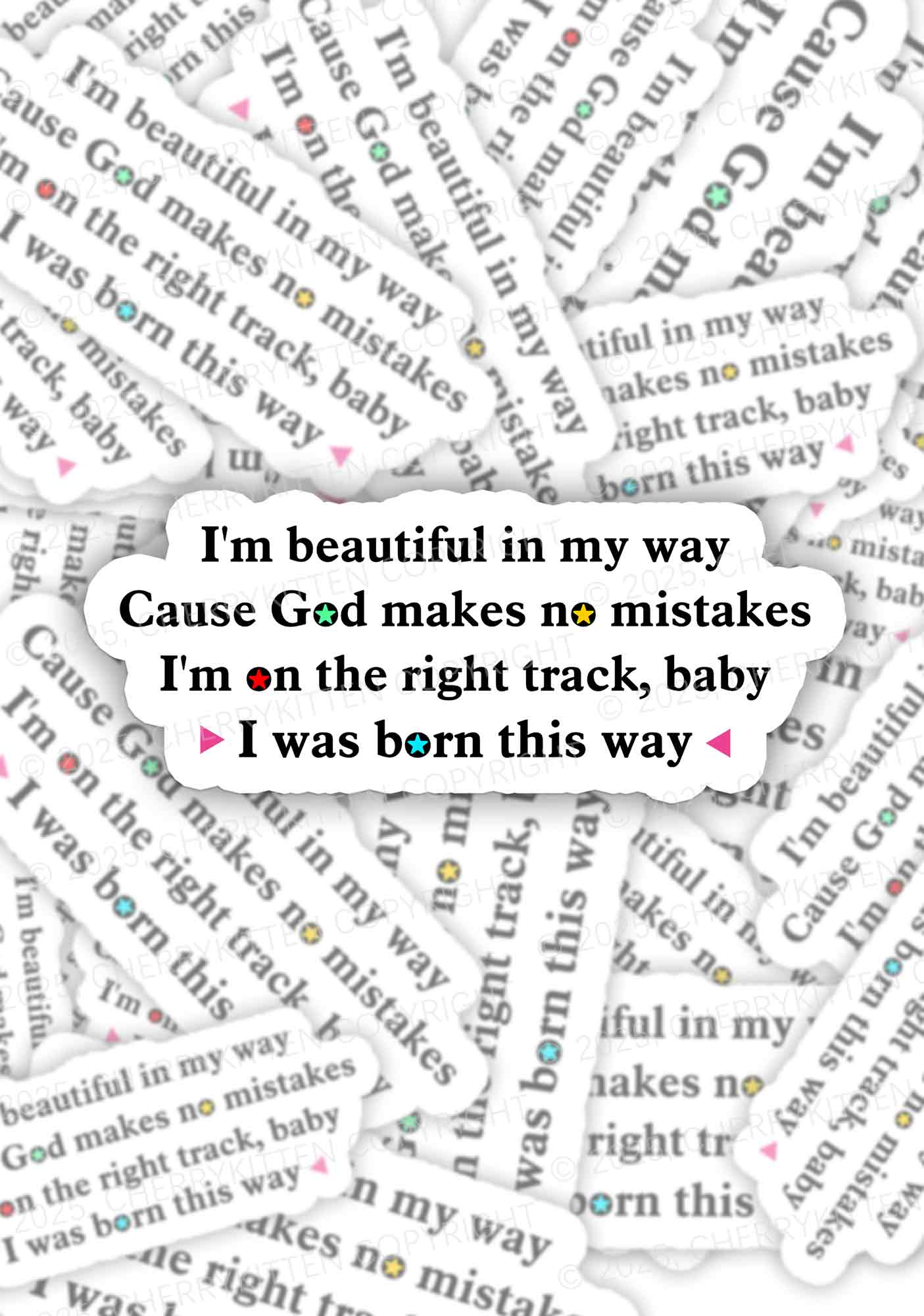 I Was Born This Way Pride 1Pc Y2K Sticker Cherrykitten