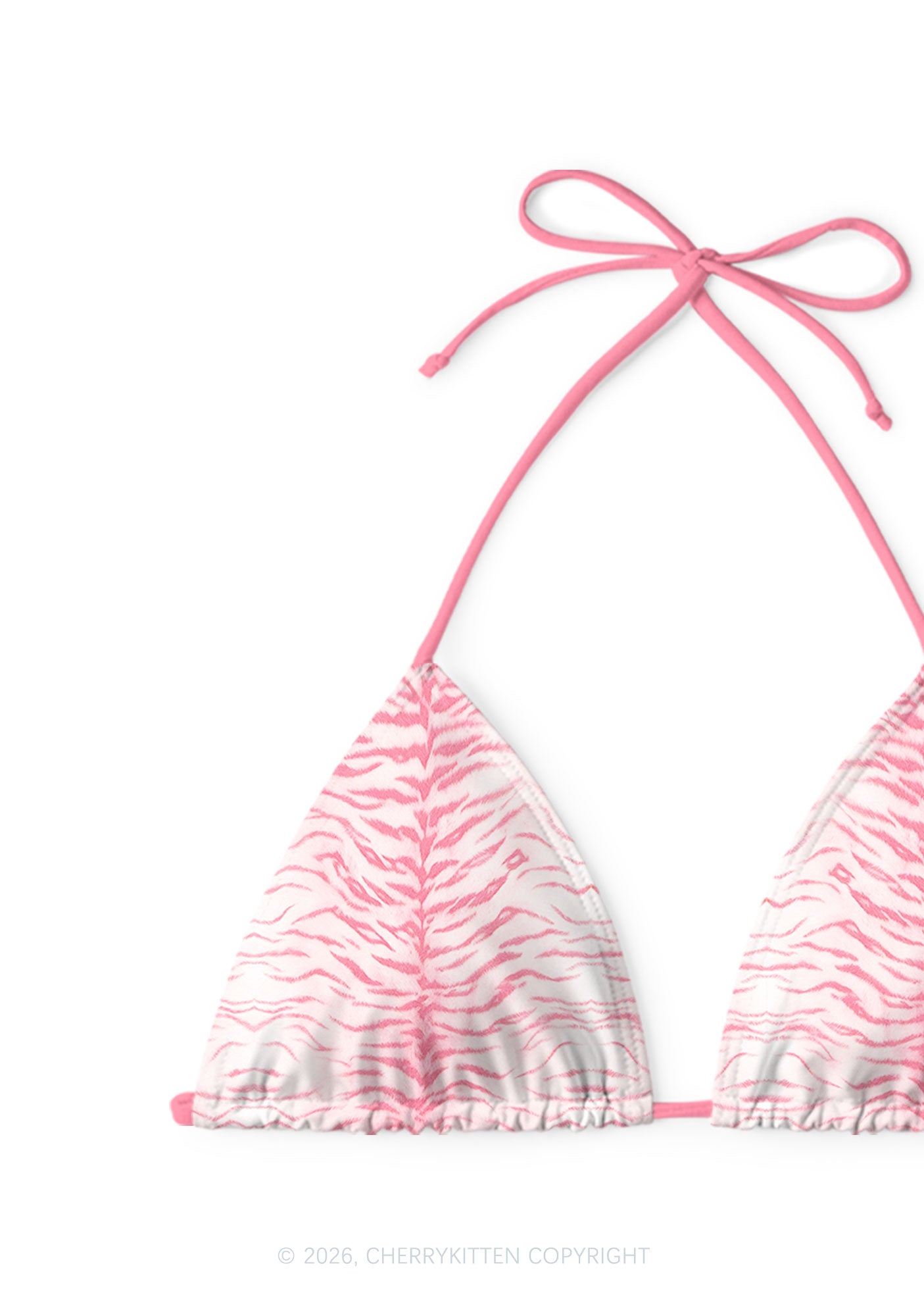 Pink Tiger Stripe Y2K Print Bikini Set Cherrykitten