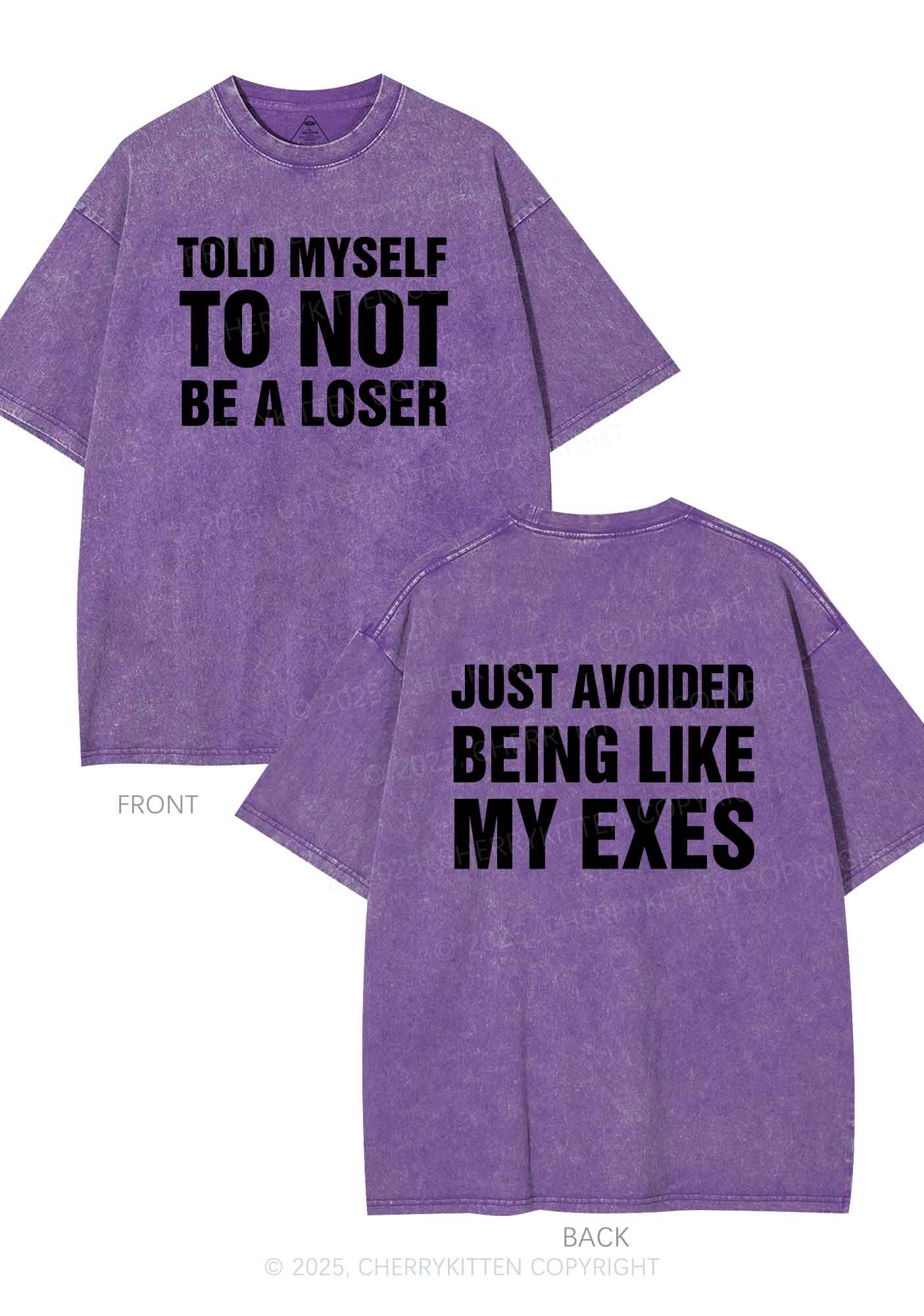 Not Be A Loser Two Sides Y2K Shirts Washed Tee Cherrykitten