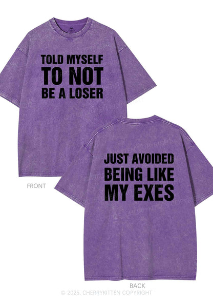 Not Be A Loser Two Sides Y2K Shirts Washed Tee Cherrykitten
