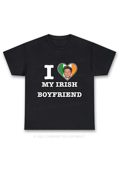 Custom Irish Boyfriend Photo St Patricks Y2K Chunky Shirt Cherrykitten