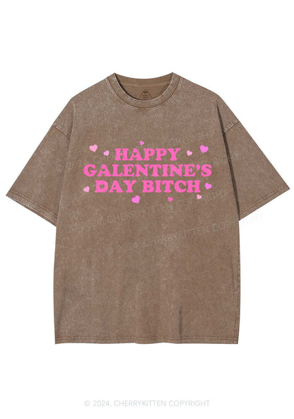 Happy Galentines Day Y2K Valentine's Day Washed Tee Cherrykitten