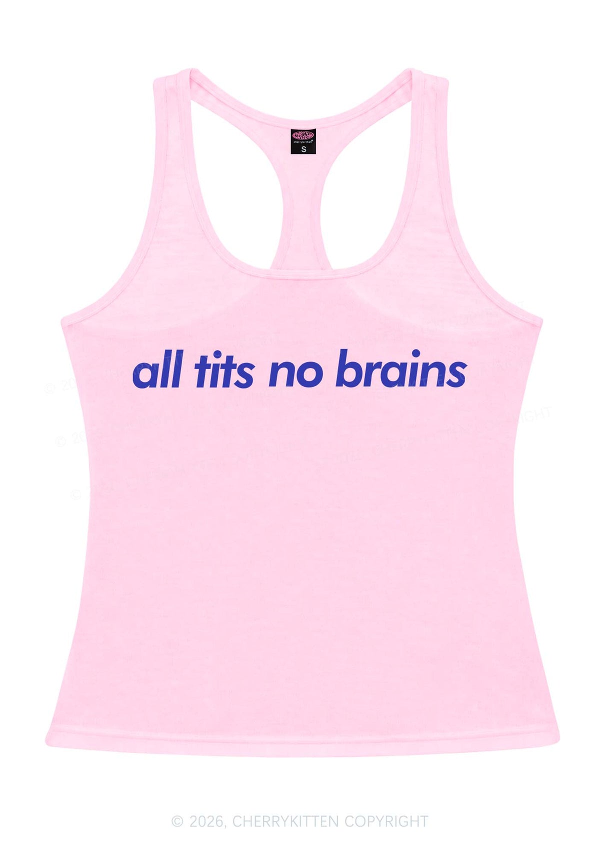 All Txts No Brains Y2K Women Racerback Tank Top Cherrykitten