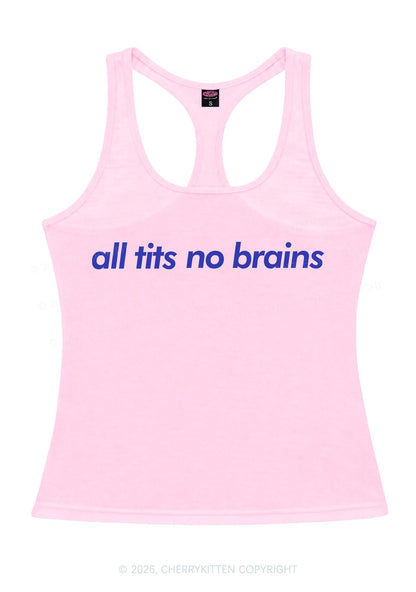 All Txts No Brains Y2K Women Racerback Tank Top Cherrykitten