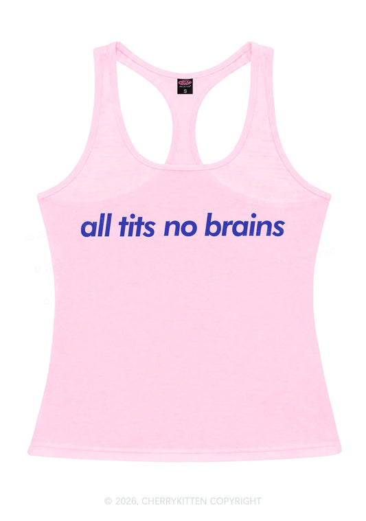 All Txts No Brains Y2K Women Racerback Tank Top Cherrykitten
