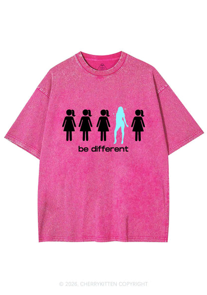Be Different Girl Y2K Shirts Washed Tee Cherrykitten