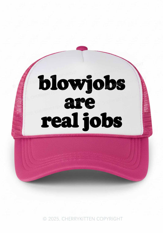 Blxwjobs Are Real Jobs Y2K Colorblock Trucker Hat Cherrykitten