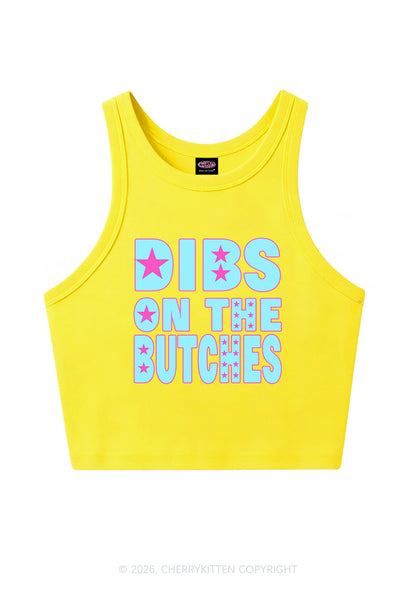 Dibs On The Butches Pride Y2K Crop Tank Top Cherrykitten