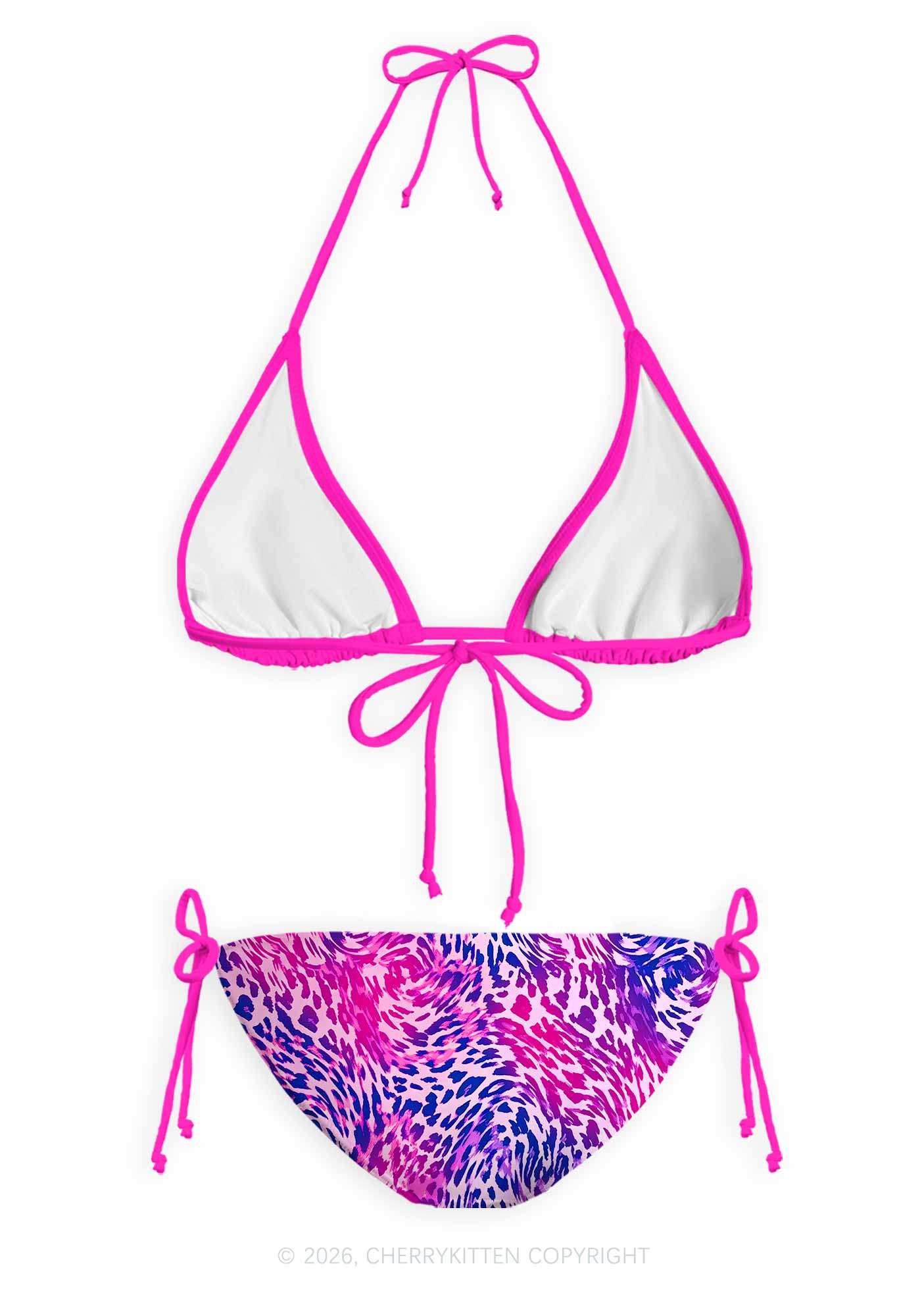 Bisexual Leopard Pride Y2K Print Bikini Set Cherrykitten