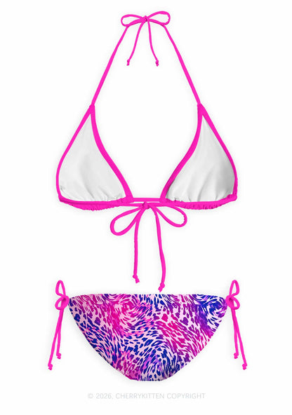 Bisexual Leopard Pride Y2K Print Bikini Set Cherrykitten