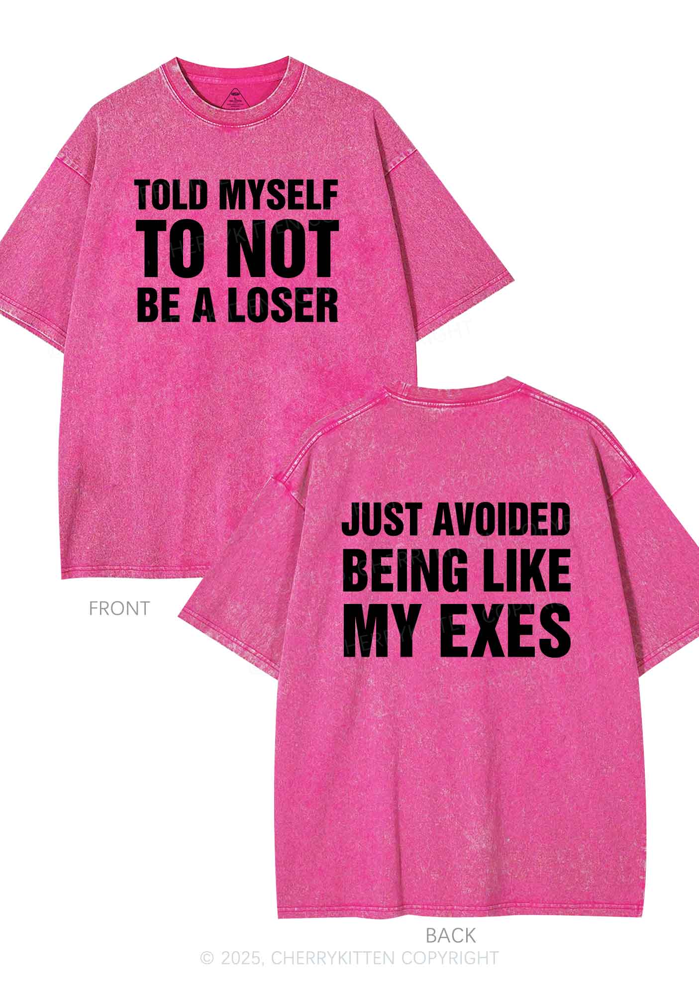 Not Be A Loser Two Sides Y2K Shirts Washed Tee Cherrykitten