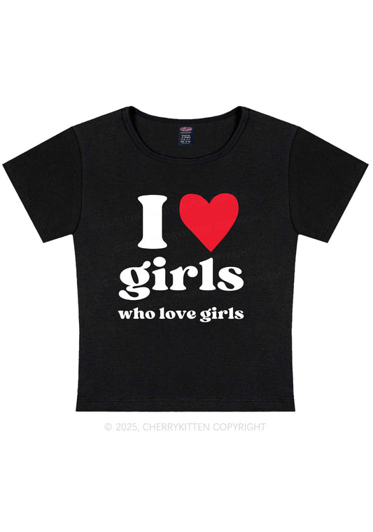 Girls Love Girls Pride Y2K Baby Tee Cherrykitten