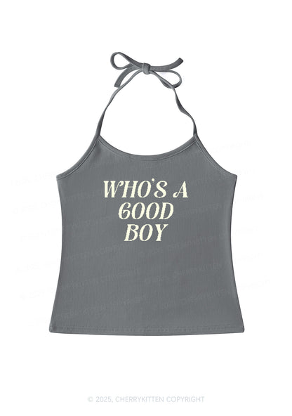Whos A Good Boy Y2K Halter Neck Cami Cherrykitten