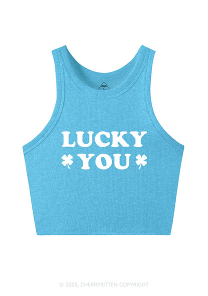 Lucky Green St Patricks Y2K Crop Tank Top Cherrykitten