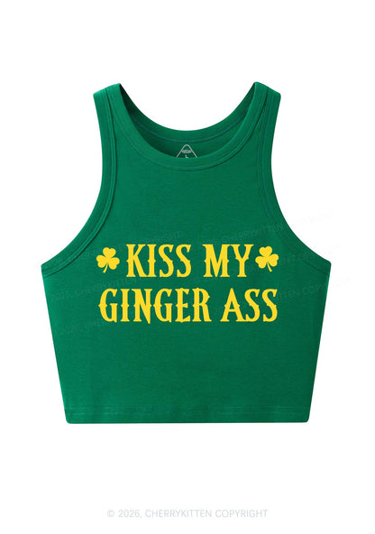 Kiss My Ginger Axx St Patricks Y2K Crop Tank Top Cherrykitten