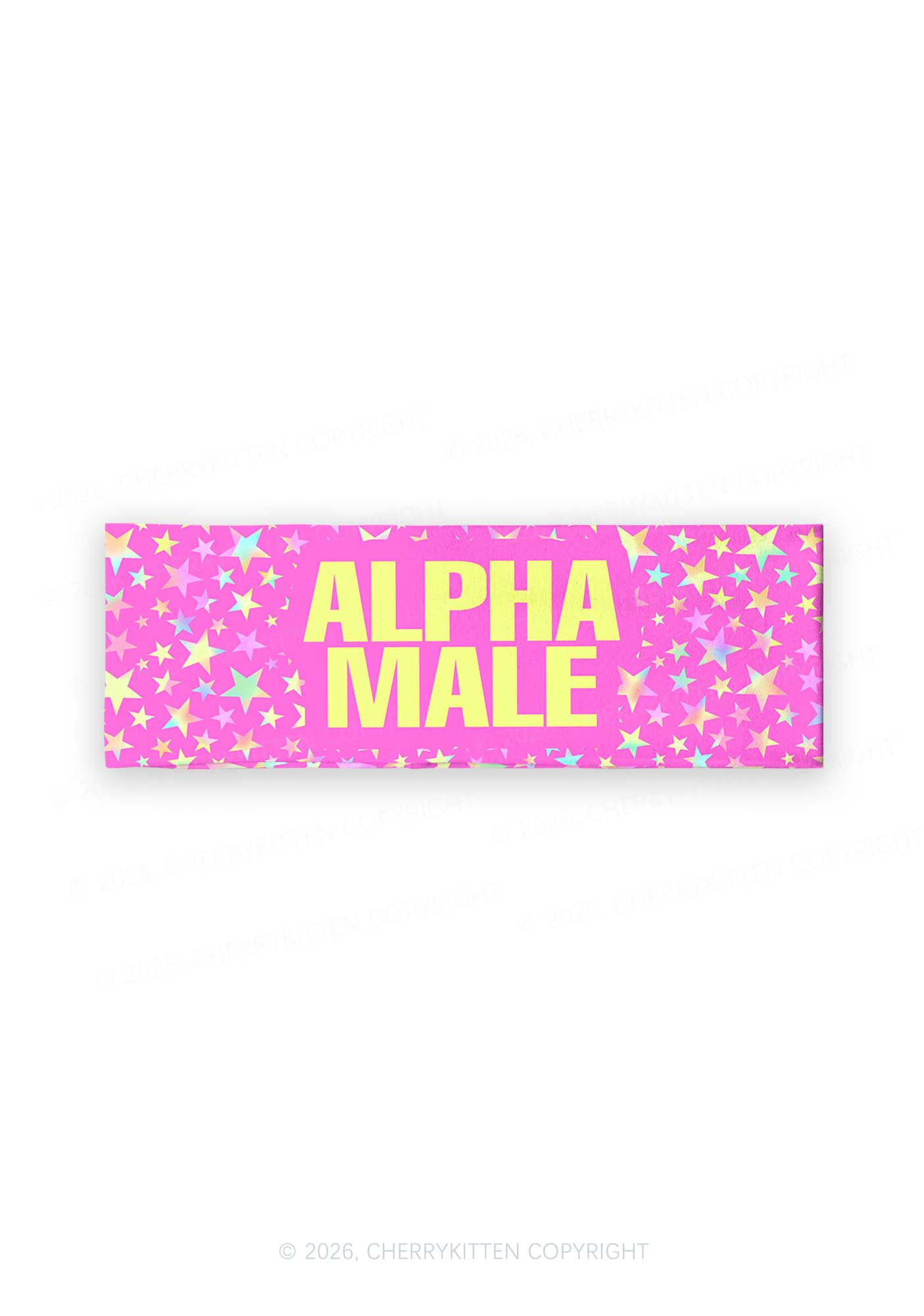 Hot Pink Alpha Male Pride Y2K Print Headband Cherrykitten