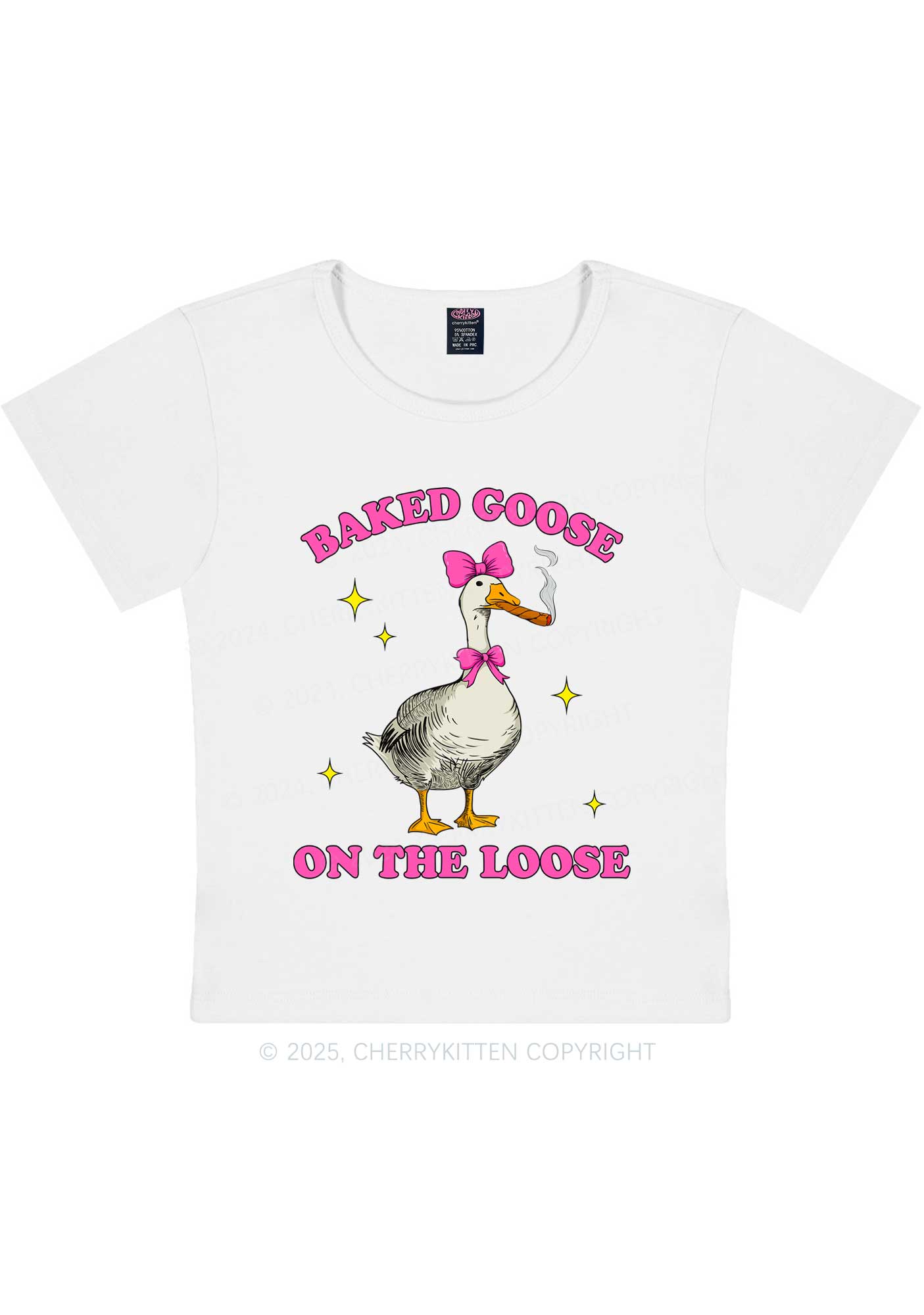 Baked Goose On The Loose Y2K Baby Tee Cherrykitten