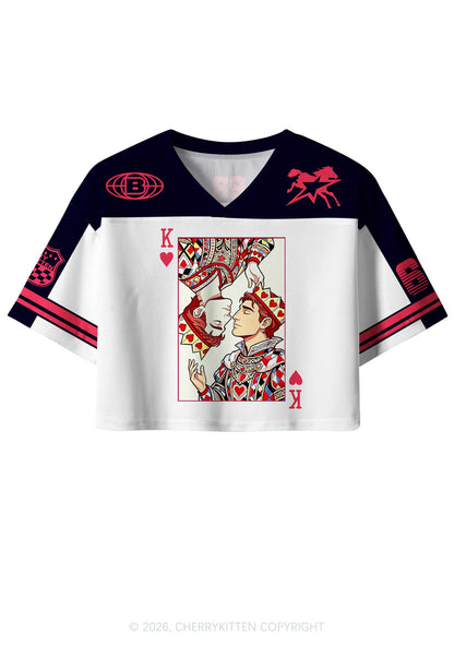 Red Heart King Pride Y2K Crop Sport Jersey Shirts Cherrykitten
