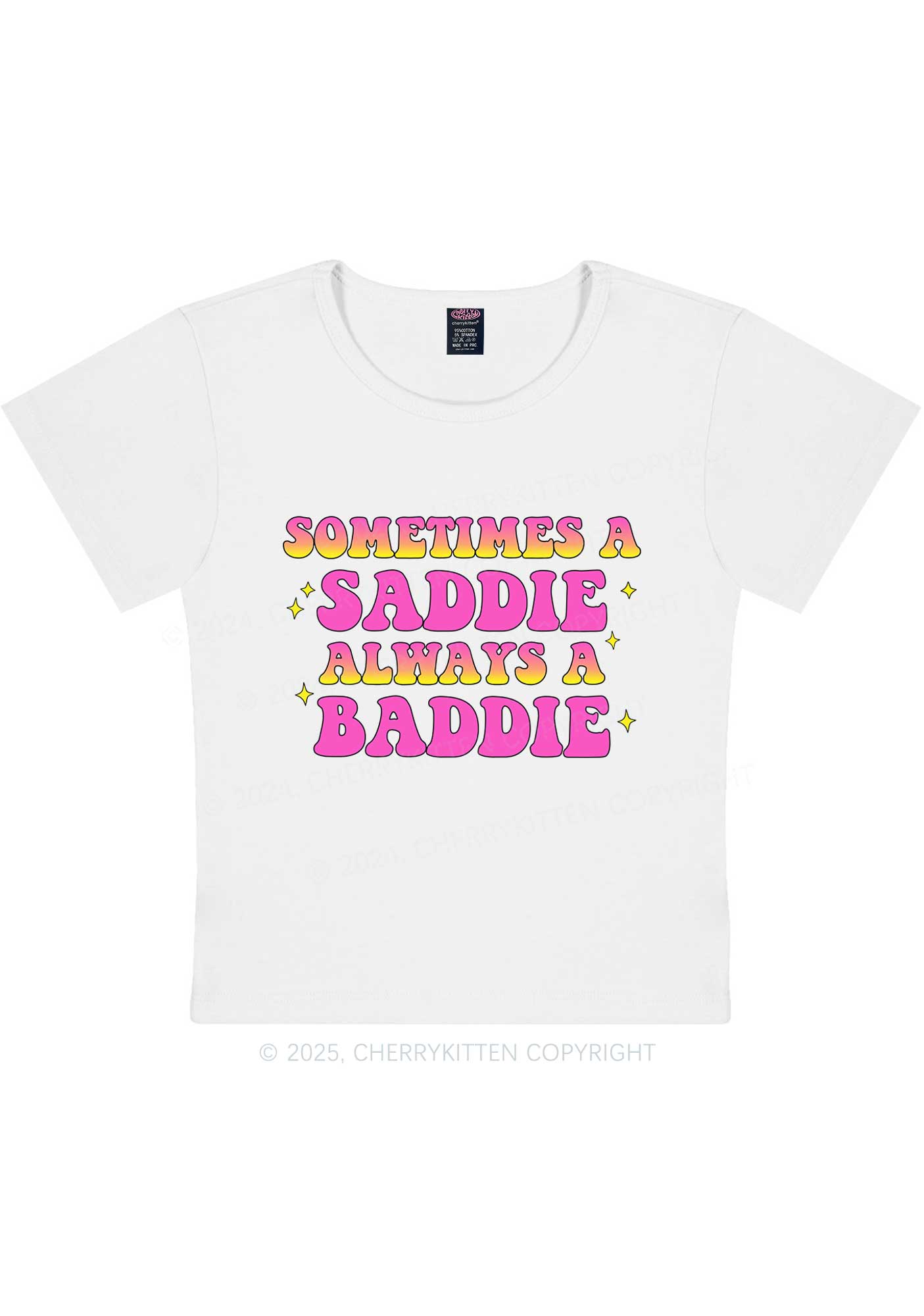 Sometimes A Saddie Y2K Baby Tee Cherrykitten