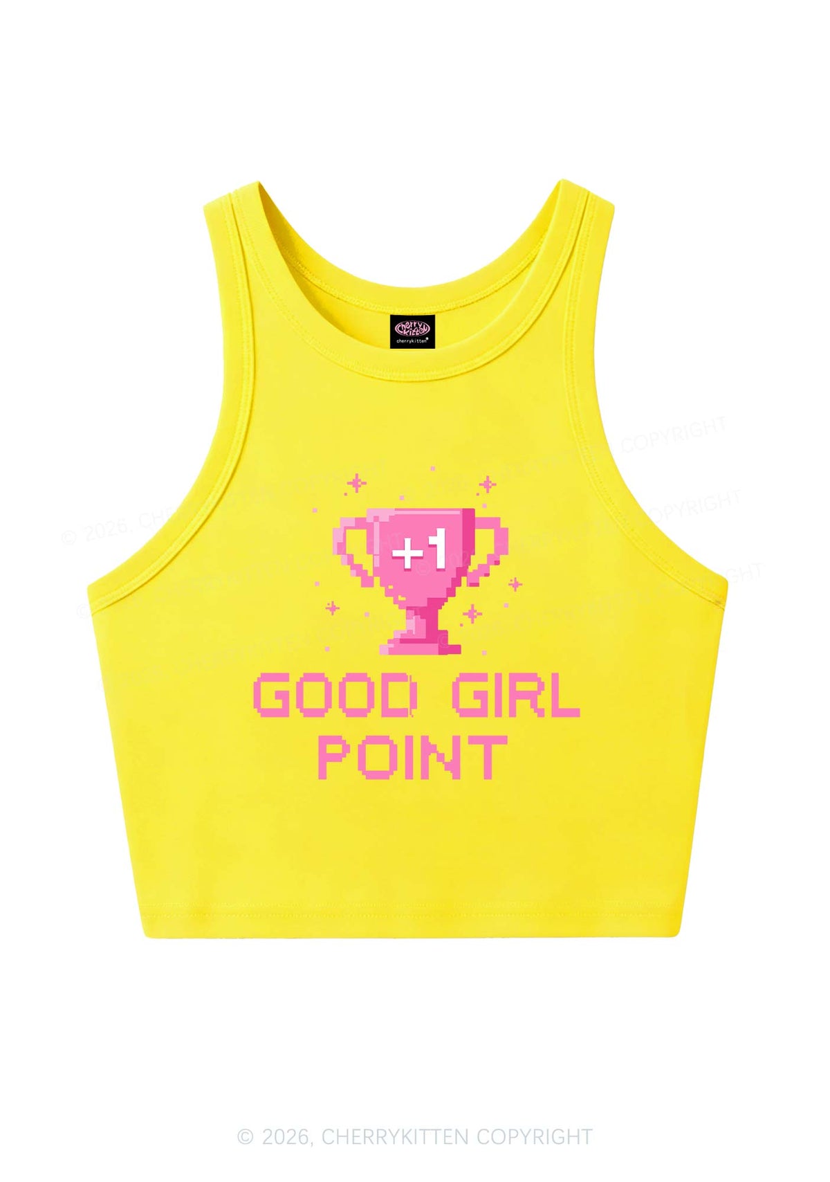 Good Girl Point Y2K Crop Tank Top Cherrykitten
