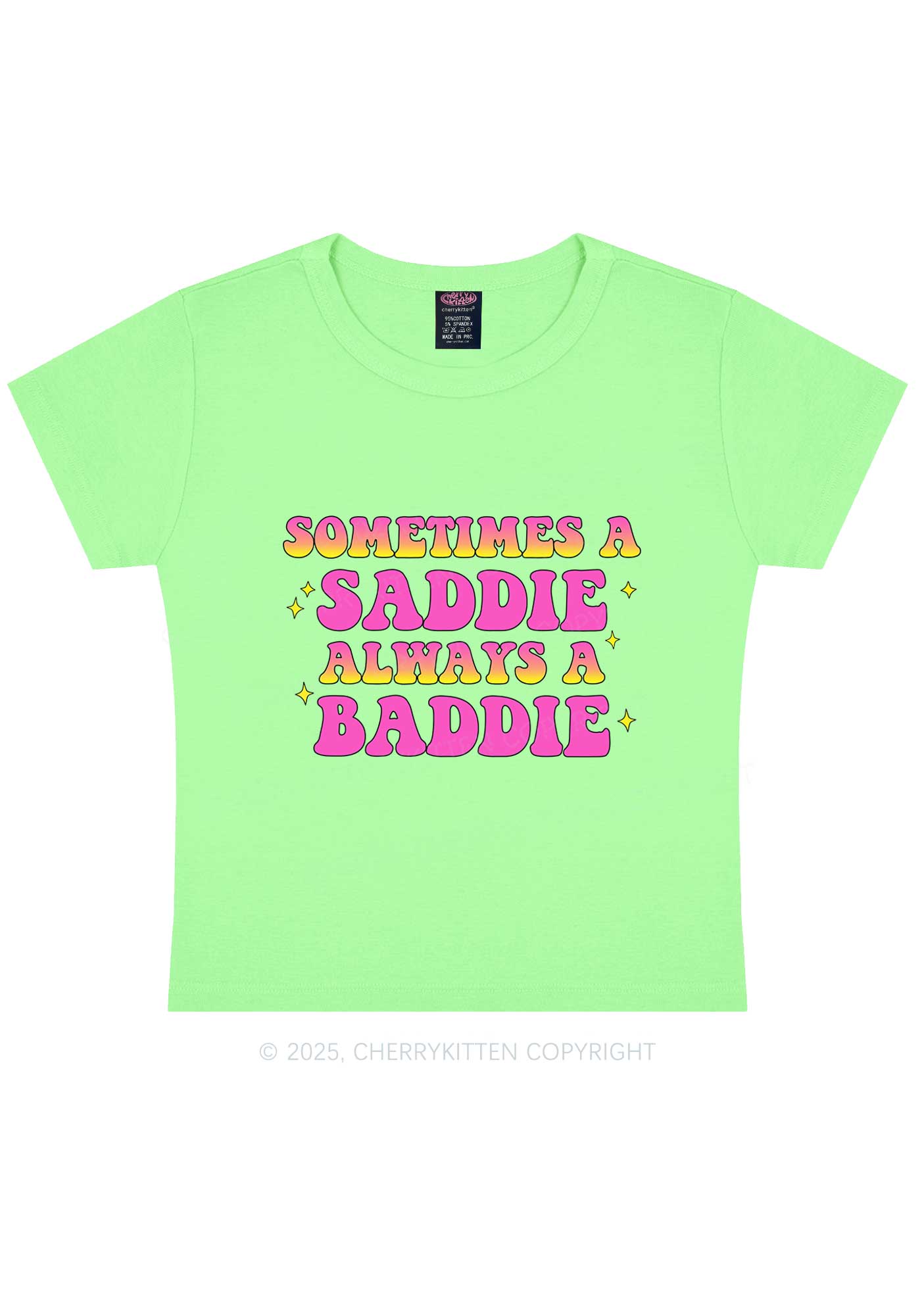 Sometimes A Saddie Y2K Baby Tee Cherrykitten