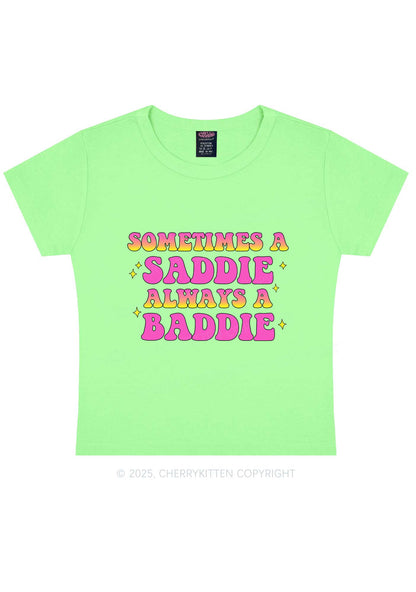 Sometimes A Saddie Y2K Baby Tee Cherrykitten