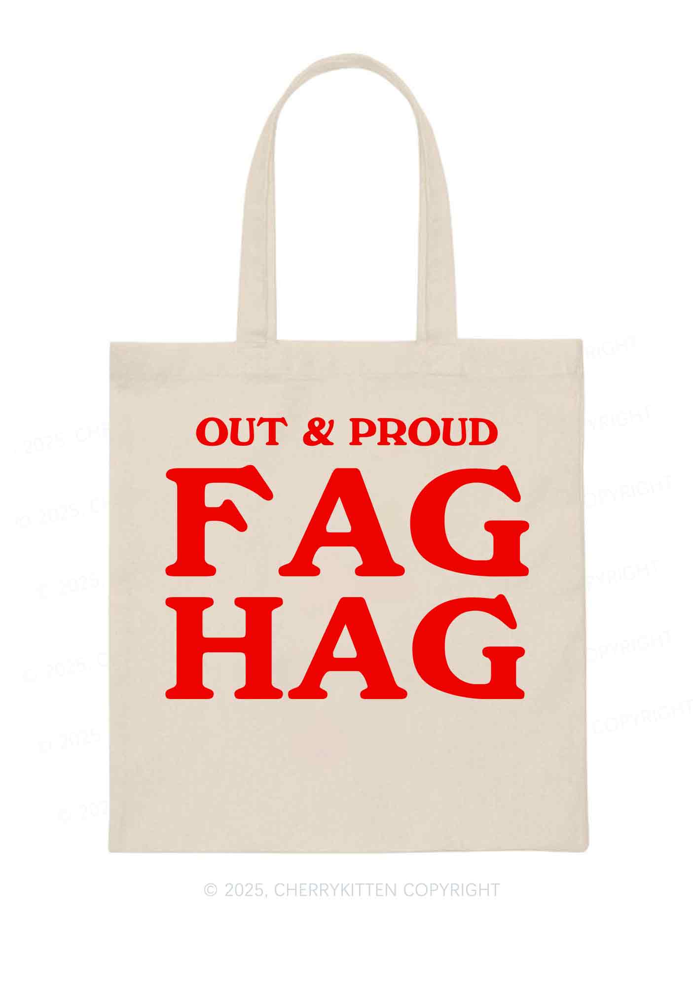 Fag Hag Pride Y2K Canvas Tote Bag Cherrykitten