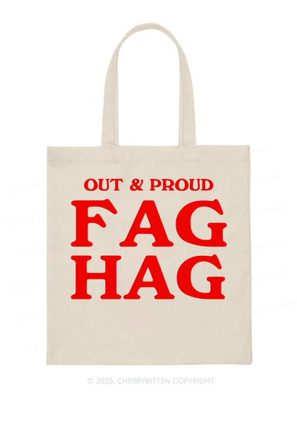 Fag Hag Pride Y2K Canvas Tote Bag Cherrykitten
