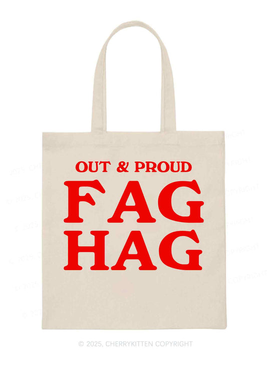 Fag Hag Pride Y2K Canvas Tote Bag Cherrykitten