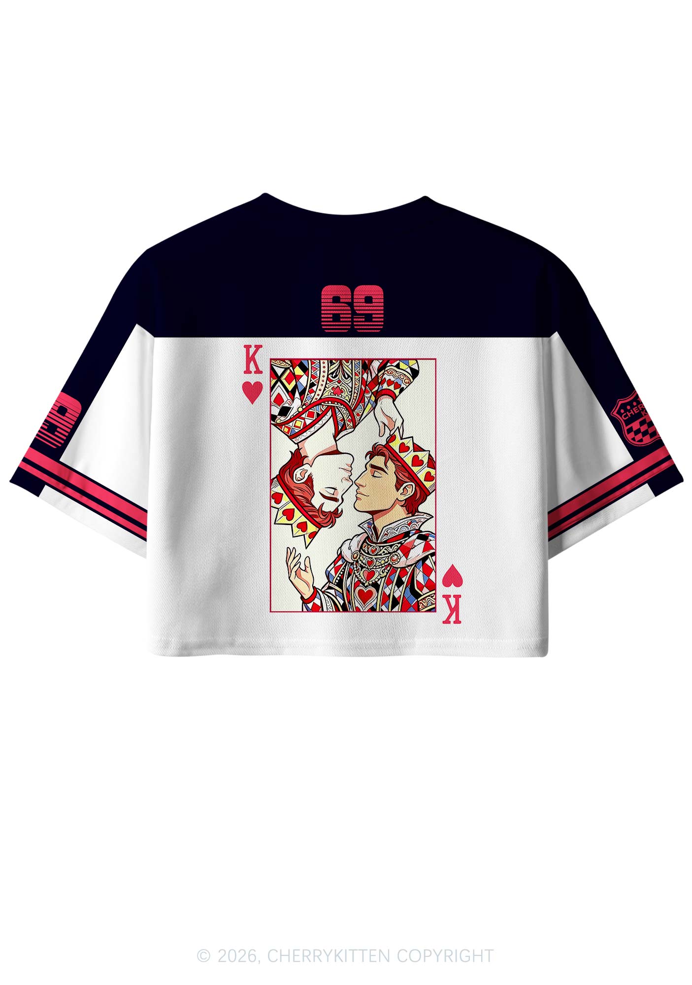Red Heart King Pride Y2K Crop Sport Jersey Shirts Cherrykitten