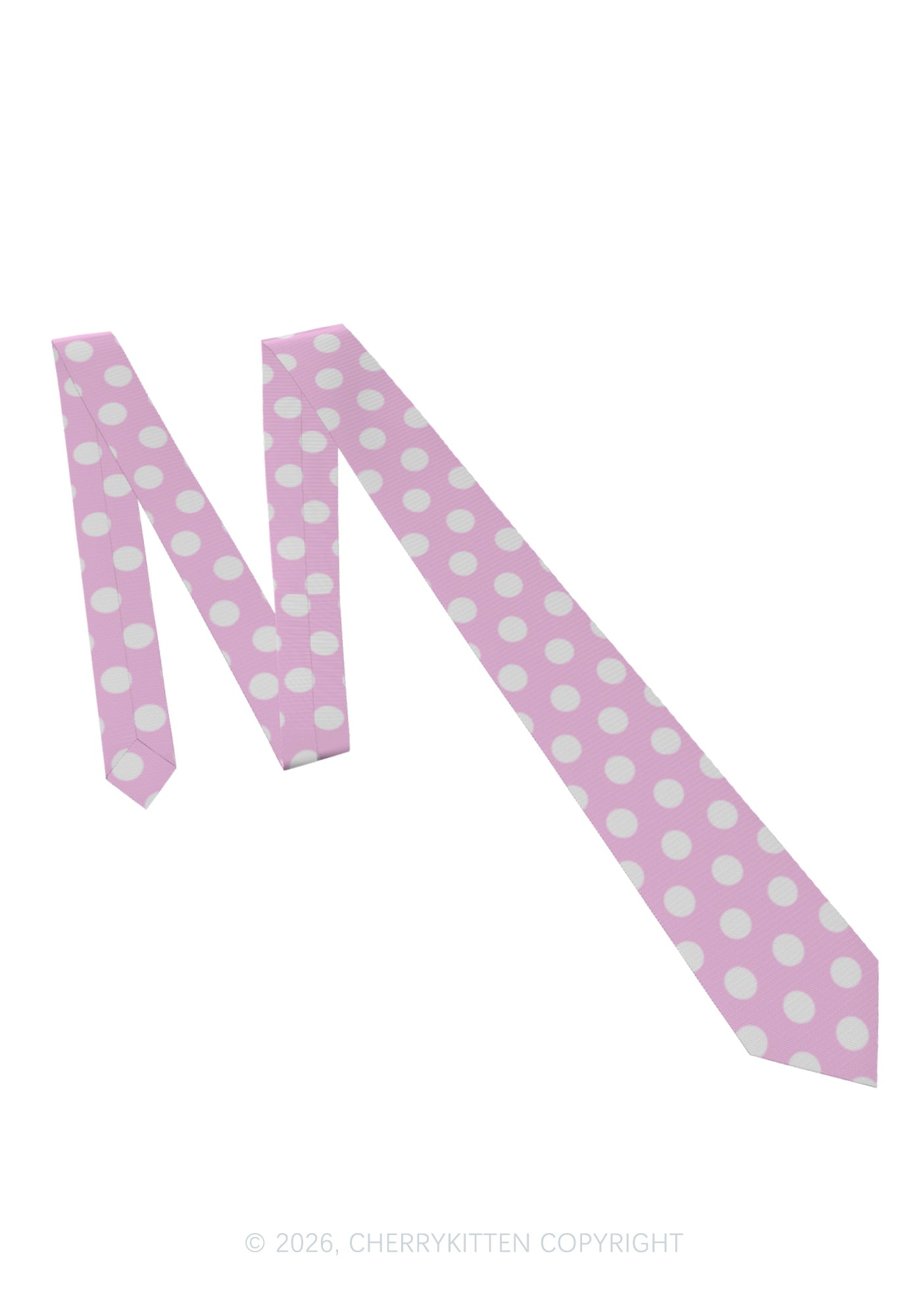 White Dots On Pink Y2K Necktie Cherrykitten