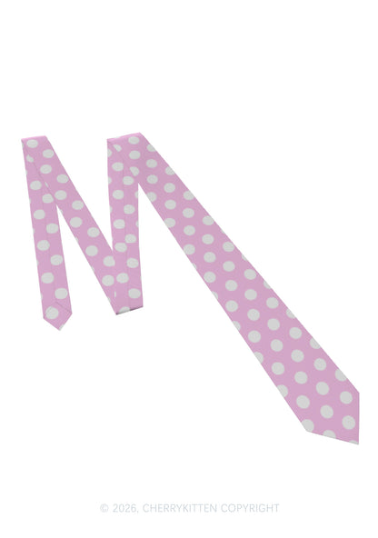 White Dots On Pink Y2K Necktie Cherrykitten