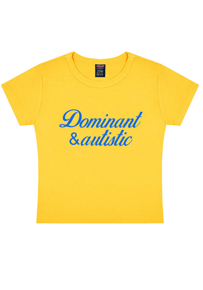 Dominant And Autistic Y2K Baby Tee Cherrykitten