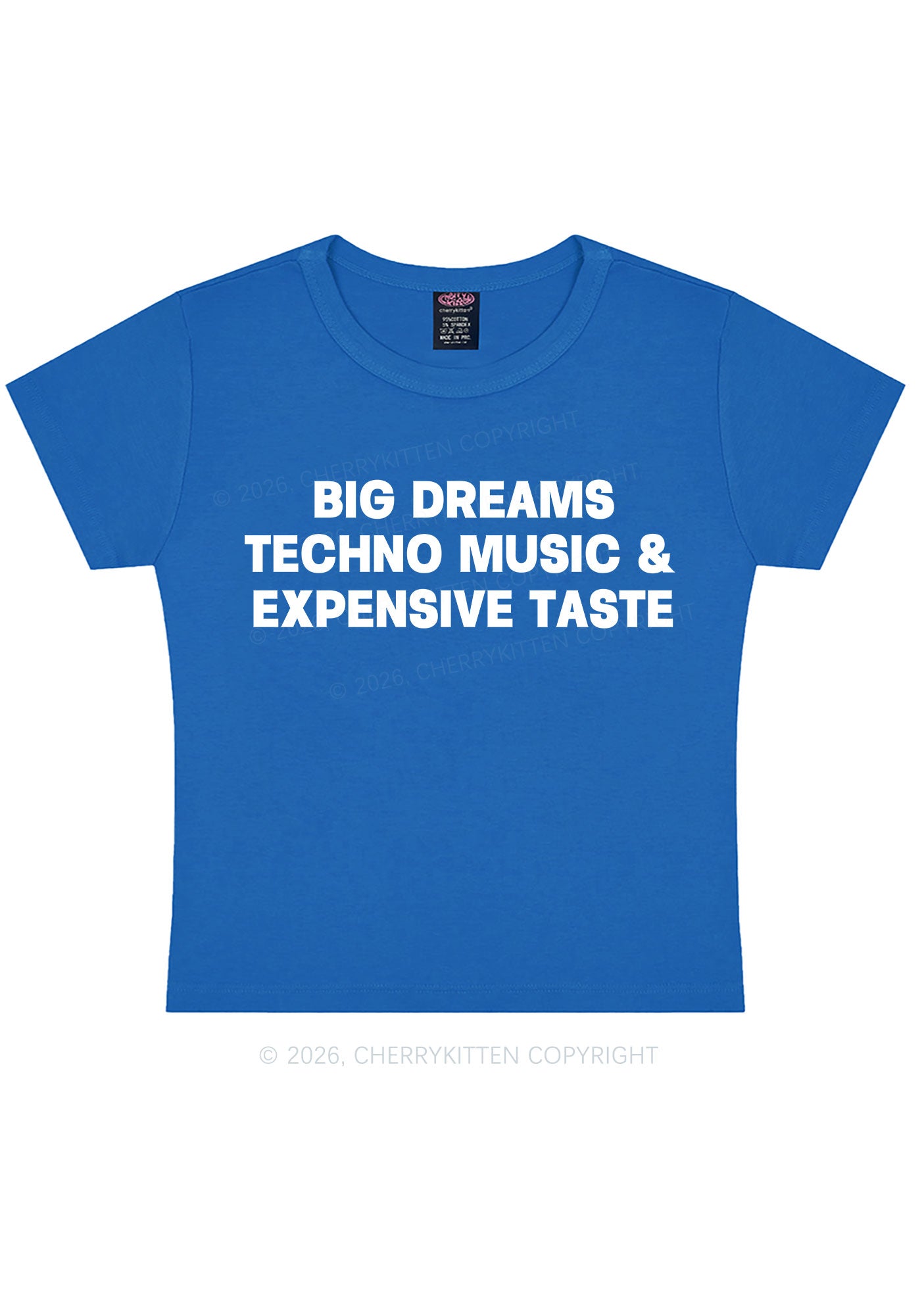 Big Dreams Techno Music Y2K Baby Tee Cherrykitten
